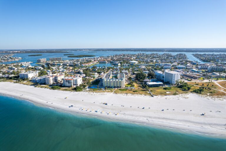 Sunset Vistas Aerial Beach and Building